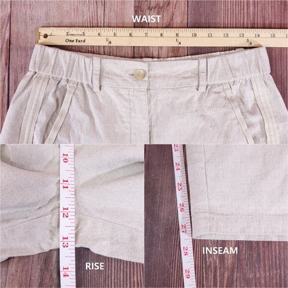 Annette Gortz Womens Size 36 Franz 34110 Linen Blend Pants Trousers White Beige - Picture 14 of 14